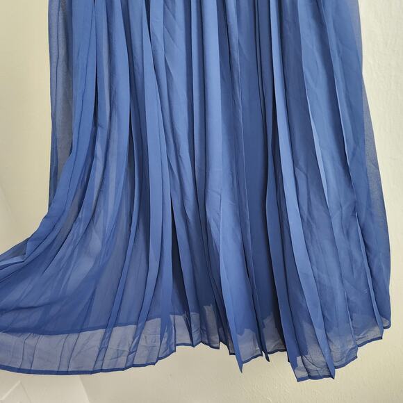 NEW Lulus Splendid Charisma Navy Ruffled Pleated One Shoulder Midi Dress - Picture 8 of 16